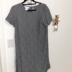 J Jill silver lace stitched dress